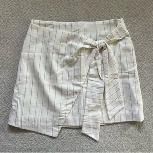 Rachel Zoe Wrap Side Tie Mini Skirt in Pinstripe